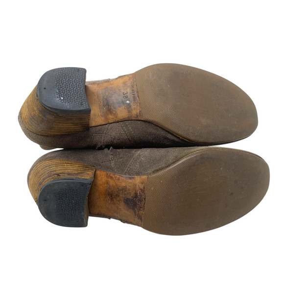 Isabel Marant Sz FR 38 US 8 Dicker Taupe Suede Western Ankle Booties Boots - Picture 8 of 13